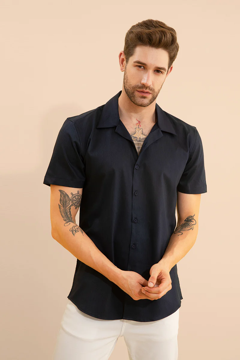 Skjorte med cubansk krage
